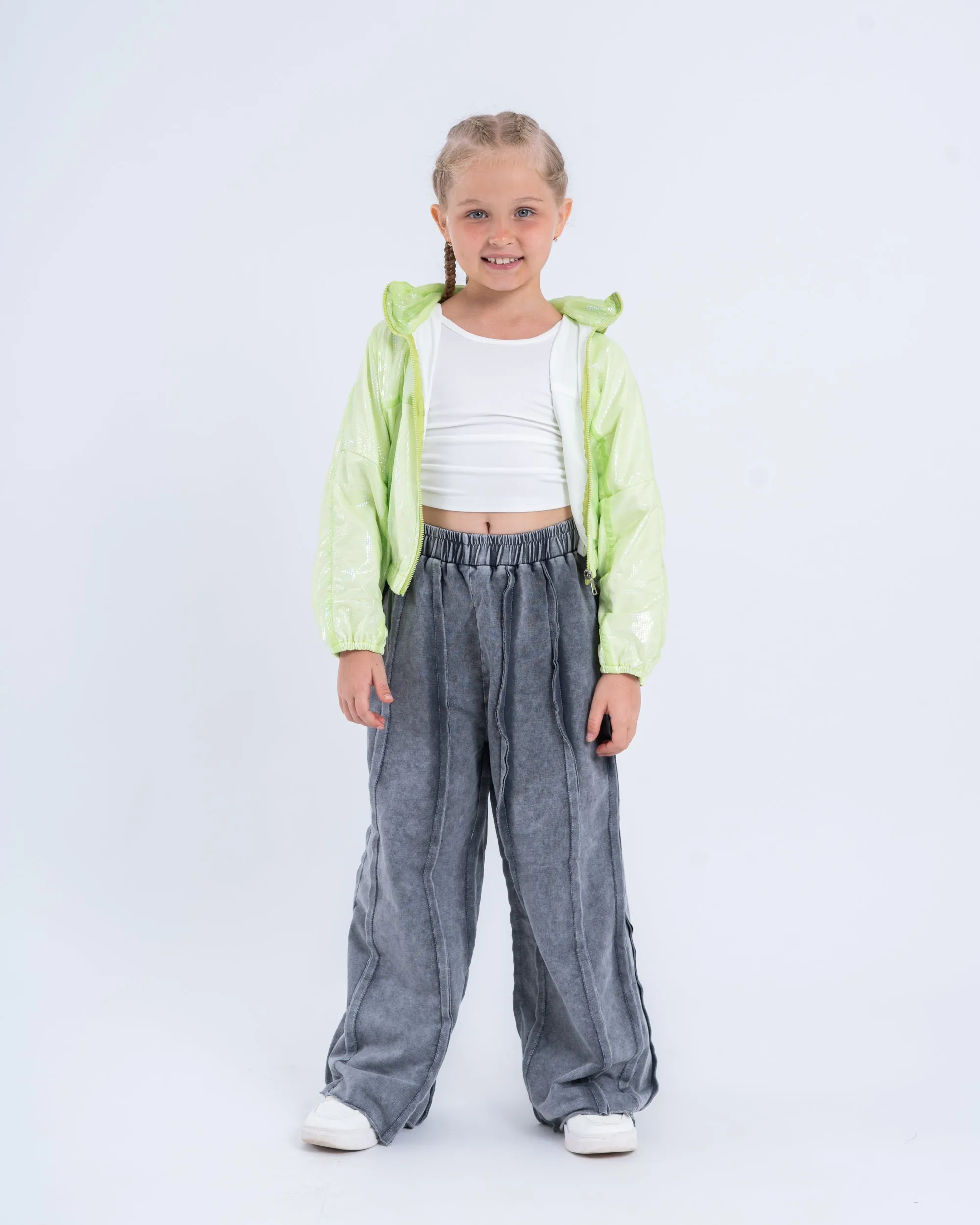 Convertible Metallic Nylon Jacket