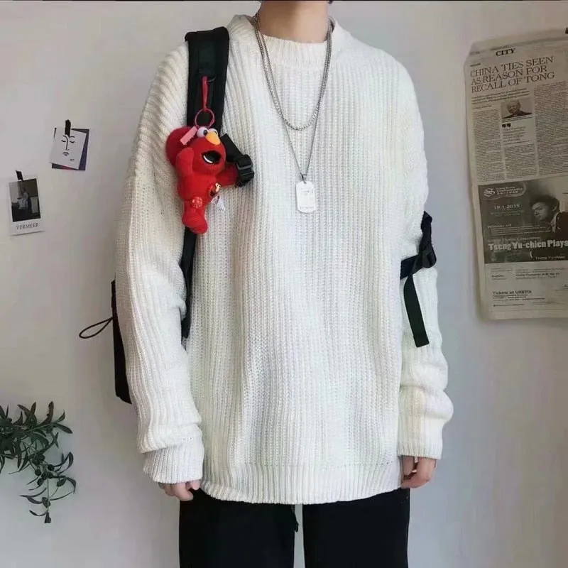 Fashion Sweaters Men Autumn Solid Color Wool Sweaters Slim Fit