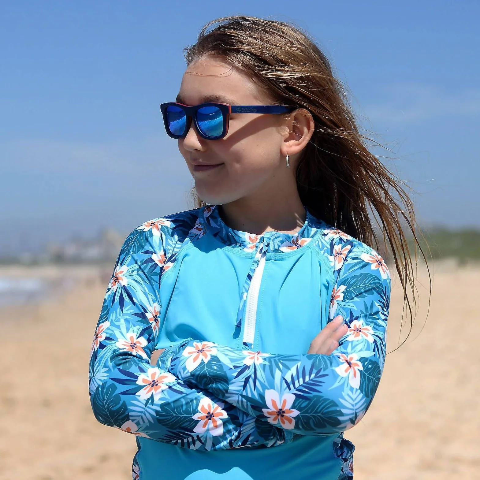 Girls Long Sleeve Rashie | Jungle | Size 4-14 only