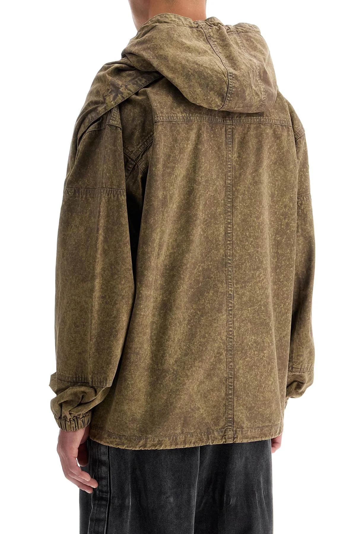 removable panel jacket with seven 203JA010 F565 WASHED KHAKI