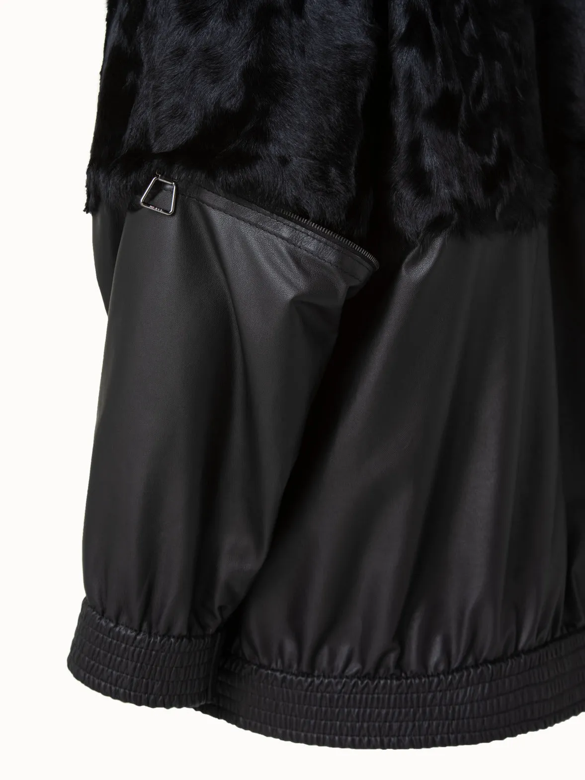 Silk Lamb and Nappa Leather Blouson Jacket