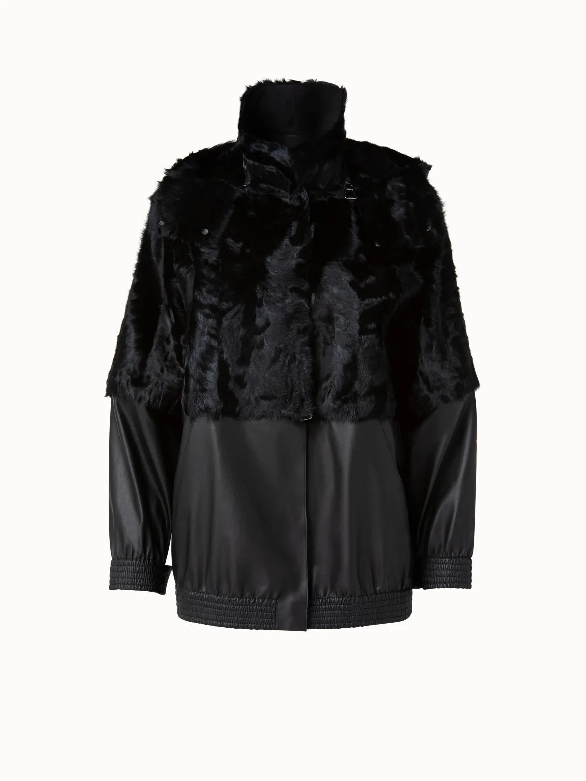 Silk Lamb and Nappa Leather Blouson Jacket
